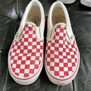 Kids red checkered Vans